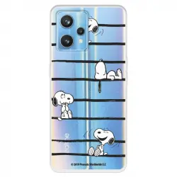Funda Oficial de Peanuts Snoopy Rayas para Realme 9 Pro+