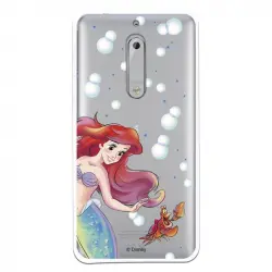Funda Oficial Disney Sirenita Y Sebastián Transparente Para Nokia 5 - La Sirenita