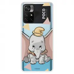 Funda Para Xiaomi Poco M4 Pro 5g Oficial De Disney Dumbo Silueta Transparente - Dumbo