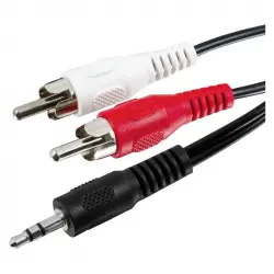 Goobay Cable de Audio Jack 3.5mm a 2xRCA Macho/Macho 3m Negro