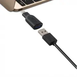 Ksix Adaptador USB-C/USB-A Negro