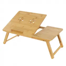 Mesa De Bambú Altura Ajustable Para Ordenador Portátil Ml-design