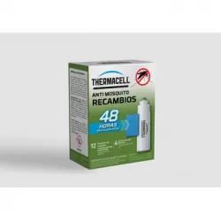 Recambio Thermacell Anti Mosquito, Pack De 48 Horas De Protección; Incluye 12 Pastillas Con Repelente, 4 Cartuchos De Gas; Compatible Con Todos Los