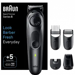 Barbero - Braun Series 5 BT5420, Recortadora De Barba, 40 Ajustes de longitud, 4 Accesorios, 100 min autonomía