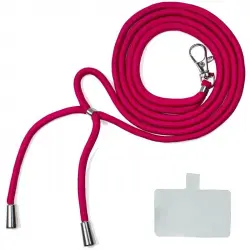 Cool Cordón Colgante Universal Fucsia Con Tarjeta para Smartphone