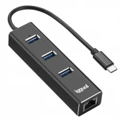 Iggual Hub USB-C a 3xUSB 3.1 + RJ45