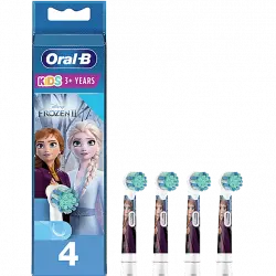 Recambio para cepillo dental - Oral-B Kids, Pack de 4, Compatible con Diseño Frozen 2, Blanco