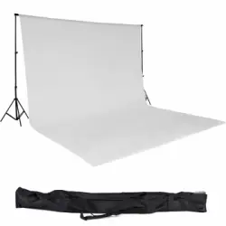 Conjunto De Sistema De Fondo Fotográfico 3x6 M + Funda - Blanco