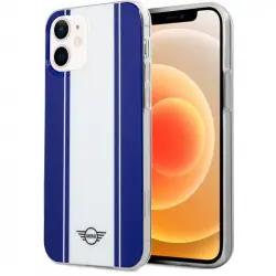 Cool Funda Licencia Mini Cooper Azul/Blanco para iPhone 12 Mini