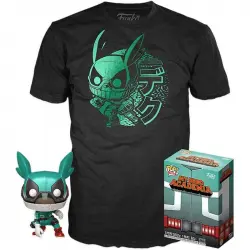 Funko Pop & Tee My Hero Academia Deku Primer Traje de Héroe con Casco + Camiseta Talla S