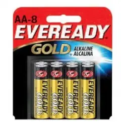 Pilas alcalinas AA Energizer Eveready Gold LR6 Pack 8