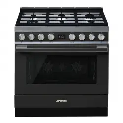 Smeg - Cocina compacta Smeg 90 cm, placa de gas 6 quemadores y horno - CPF9GPAN.