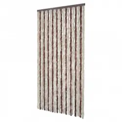 vidaXL Cortina mosquitera beige y marrón claro 100x220 cm chenilla