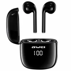 Auriculares Inalámbricos Led Control Táctil Impermeabilidad Ipx6 Awei Negro