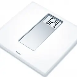 Báscula de baño - Beurer PS160, Hasta 180 kg, Pantalla LCD, Inicio rápido, Apagado automático, Blanco