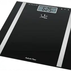 Báscula de baño - Jata 531, Peso máximo 180 kg, Pantalla LCD, Memoria hasta 12 usuarios, Negro