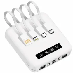 Cables Universales Baterías Externas Usb-c, Micro-usb Lightning Akashi Blanco