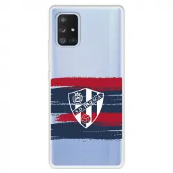 Funda Para Samsung Galaxy A71 5g Del Huesca Rayas Transparente - Licencia Oficial Sd Huesca