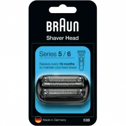 Recambio para afeitadora - Braun 53B, Compatible con Series 5 y 6, Negro