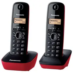Teléfono Inalámbrico PanasonicKX-TG1612SPR Rojo DUO