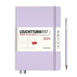 Agenda anual 2024 Leuchtturm 1917 A5 día por página tapa dura Lilac
