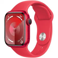 Apple Watch Series 9 (2023), GPS, 41 mm, Gesto de doble toque, Caja aluminio roja, Correa deportiva (PRODUCT)RED, Talla M/L