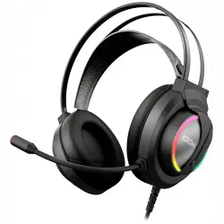 Auriculares gaming - Krom Stereo RGB, De diadema, Con cable, Para PC, Micrófono, USB, Jack 3.5mm, Negro