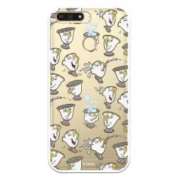 Funda Oficial Disney Chip Potts Siluetas Transparente Para Huawei Y6 2018