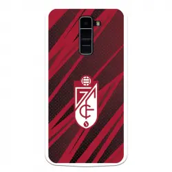 Funda Para Lg K10 4g Del Granada Cf Escudo - Líneas Rojas Y Negras Escudo - Líneas Rojas Y Negras - Licencia Oficial Gra