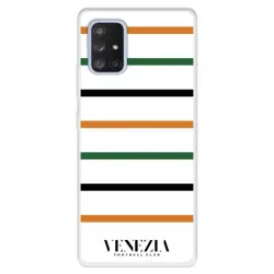 Funda Para Samsung Galaxy A71 5g Del Venezia Fondo Blanco Rayas - Licencia Oficial Venezia Football Club
