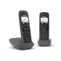 Gigaset As490 Duo Telefono Cordless Doppio Vivavoce Black