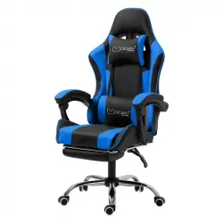 ML-Design Silla Gaming Giratoria Ajustable 121-128cm Negra/Azul