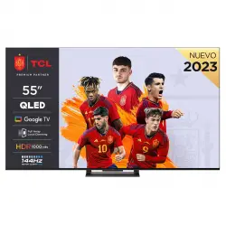 TCL - TV QLED 139 cm (55') TCL 55C745, 4K UHD, 144Hz VRR, Full Array Local Dimming, Smart TV Google TV Dolby Vision y Atmos (Reacondicionado grado A).