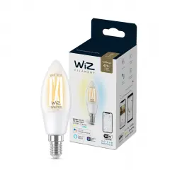 WiZ - Bombilla inteligente WiZ LED Filamento Regulable Blancos Vela 40W E14 WiFi.