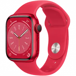 APPLE Watch Series 8 (2022), GPS+CELL, 41 mm, Caja de aluminio, Vidrio delantero Ion-X, Correa deportiva (PRODUCT) RED