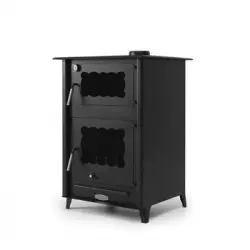 Estufa De Leña Grande Con Horno Etna 13 Kw | Chimenea Rustica De Leña | Estufa De Leña Clásica Para Salón Salida Humos Vertical