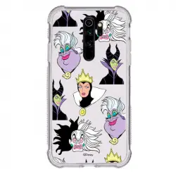 Funda Oficial de Disney Villanas Patrón Brillantina para Xiaomi Redmi Note 8 Pro