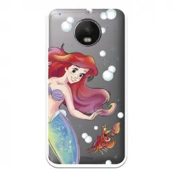 Funda Oficial Disney Sirenita Y Sebastián Transparente Para Motorola Moto G5s - La Sirenita