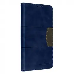 Funda Para Galaxy S23 Tarjetero Y Soporte Vídeo Polipiel Bicolor Azul Oscuro