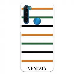 Funda Para Xiaomi Redmi Note 8 Del Venezia Fondo Blanco Rayas - Licencia Oficial Venezia Football Club
