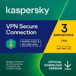 Kaspersky VPN Secure Connection 3 Dispositivos 1 Año Descarga Digital