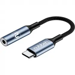 Nubbeh Metal Soul Adaptador Digital USB-C a Mini Jack 3,5mm Gris Metal Nylon