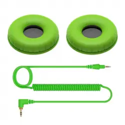 Pioneer DJ HDJ-CUE1 Recambio Cable y Almohadillas Verde