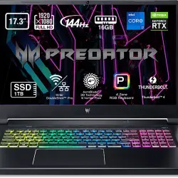 Portátil gaming- Acer Predator Helios 300 PH317-55, 17" Full HD, Intel® Core™ i7-11800H, 16GB RAM, 1TB SSD, RTX3060, Sin sistema operativo