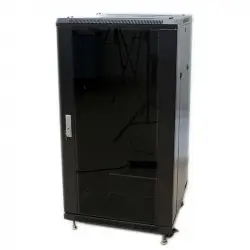Powergreen Armario Rack 19" 22U 60x100cm Puerta Delantera Cristal y Trasera Metálica con Accesorios