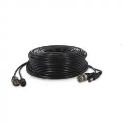 Safire Cable RG59 Combinado Coaxial y Alimentacion BNC 40 M Negro