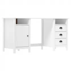 Vidaxl Escritorio Hill Range Madera De Pino Blanco 150x50x74 Cm