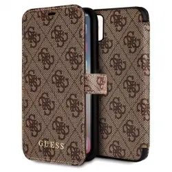 Cool Funda Flip Cover Licencia Guess Tela Marrón para iPhone 12 mini