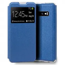 Cool Funda Flip Cover Liso Azul para Samsung Galaxy S10 G973