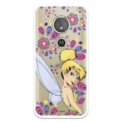Funda Oficial Disney Campanilla Flores Transparente Para Motorola Moto E5 - Peter Pan